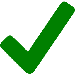 Green checkmark to indicate action needed. 